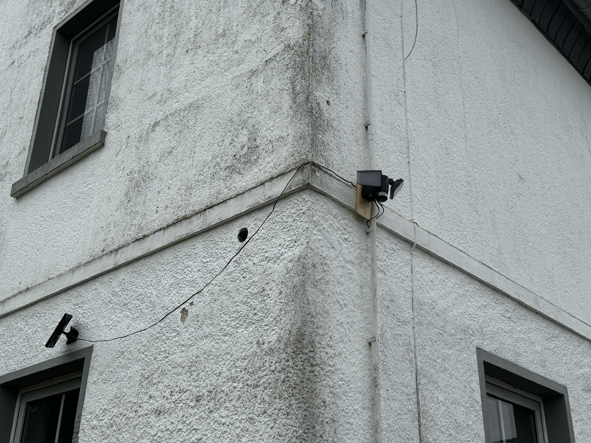 Solar Lights on a building wall